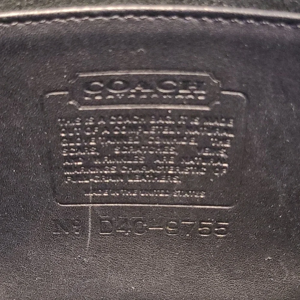 Vintage Coach Penny Pocket Bag Purse #9755 Black Leather Brass Hardware Y2K